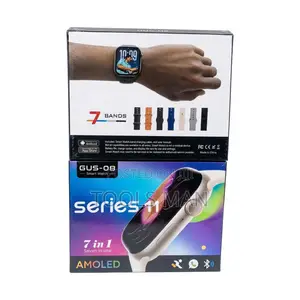 GUS-08 Series 11 AMOLED Smart Watch 7-in-1 With 7 Watch Bands