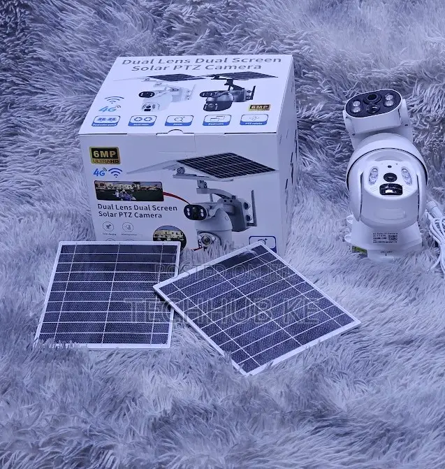 Dual Lens Outdoor Security Camera Ubox PTZ Rotation Solar Charging