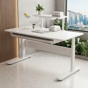 Office Desk; Adjustable White Home Office Resistant Scratch Desk