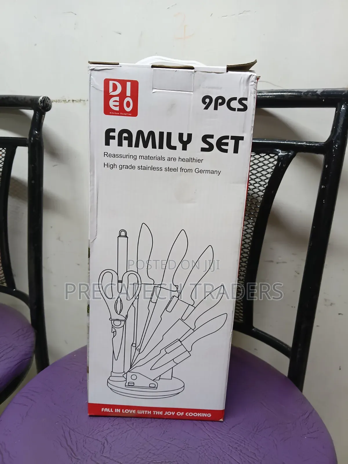 9PCS Kitchen Knife Family Set With Acrylic Stand