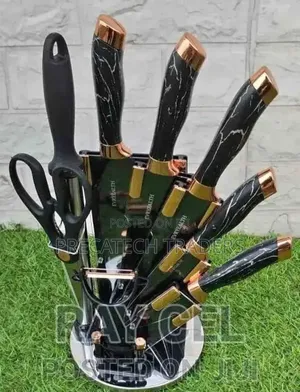 9PCS Kitchen Knife Family Set With Acrylic Stand