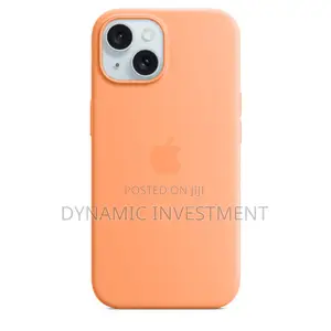 Apple iPhone 15 Silicone Case Cover With MagSafe - Orange Sorbetr