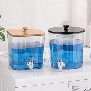 *Acrylic Laundry Detergent Dispenser With Bamboo Lid