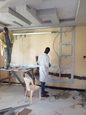 Gypsum Board Installation in Progress