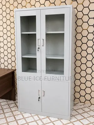 Lockable Steel Storage Glass Cabinet