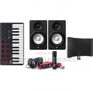 Scarlett Solo Bundle+Yamaha HS-5 Monitor+Akai MPK Mini,vocal Booth