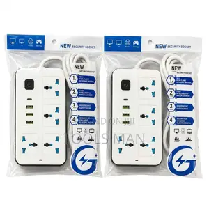 4 Way Universal Power Strip Extension Socket With USB and Type C