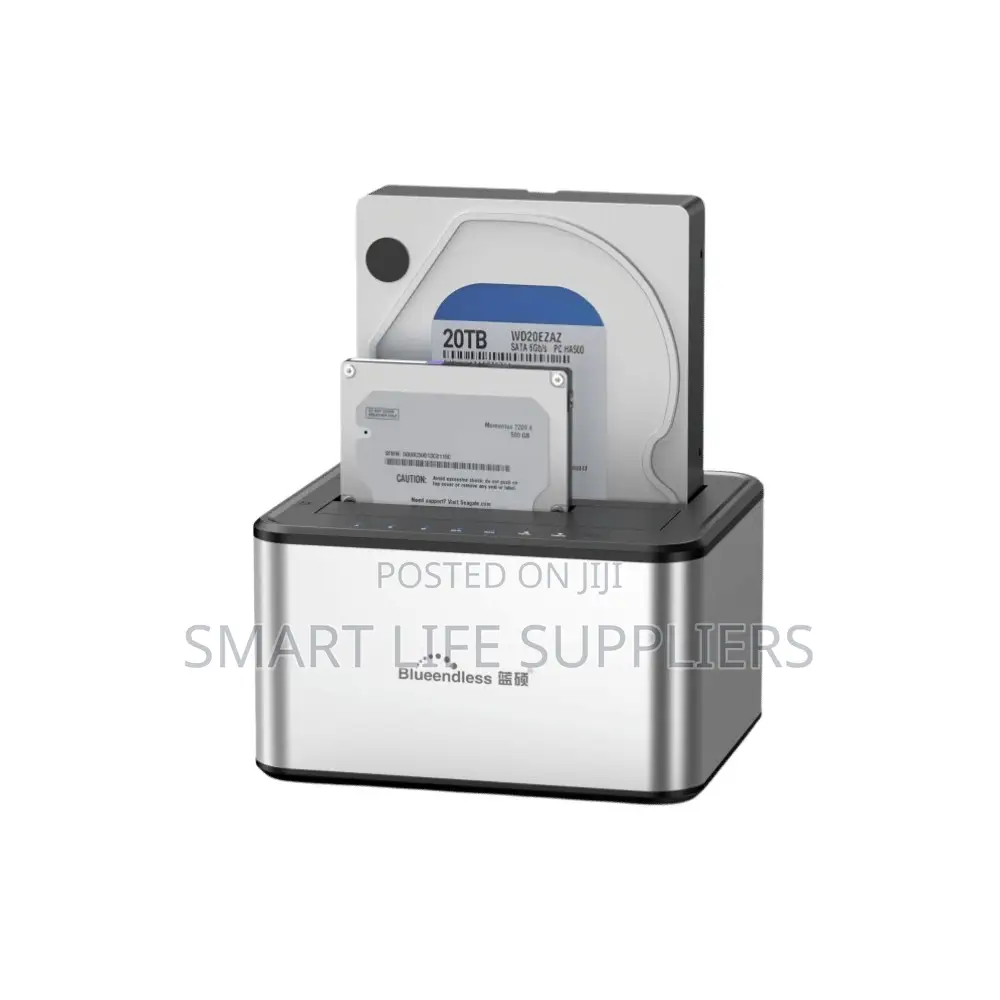 Portable USB 3.0 Dual Bay SSD HDD SATA Hard Drive Disk