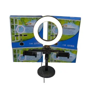 MIEHO Desktop LED Ring Light With Dual Phone Holder for Live Stream