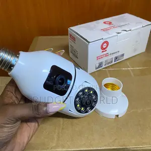 V380 Pro Dual Lens PTZ WiFi Bulb Camera – 360° Smart Indoor CCTV