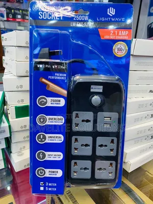 Lightwave Power Extension 5 Ports AC With 2 USB