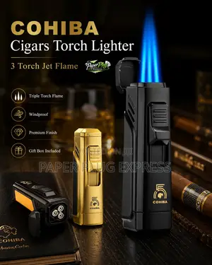 COHIBA Cigars Torch Lighter 3 Torch Quad Jet Flame