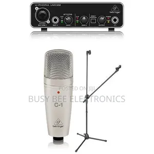 Berhinger UMC22 Audio Interface With C1 Studio Microphone Stand