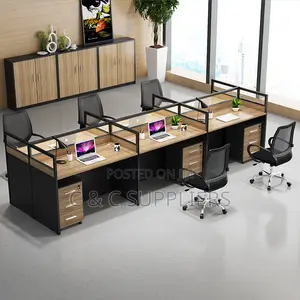 Office 6-Seater Brown Work-Station