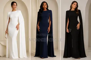 Ivory Cape Gowns/Dresses -Evening Wear