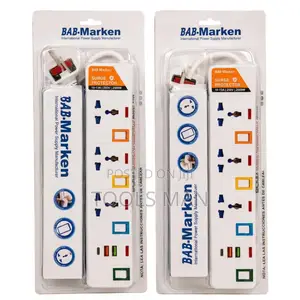 BAB Marken 3 Way Surge Protector Extension Socket USB Type C 3M