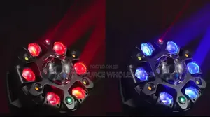 150W High-Brightness LED Output.
6 Independently Moving RGBW Beam