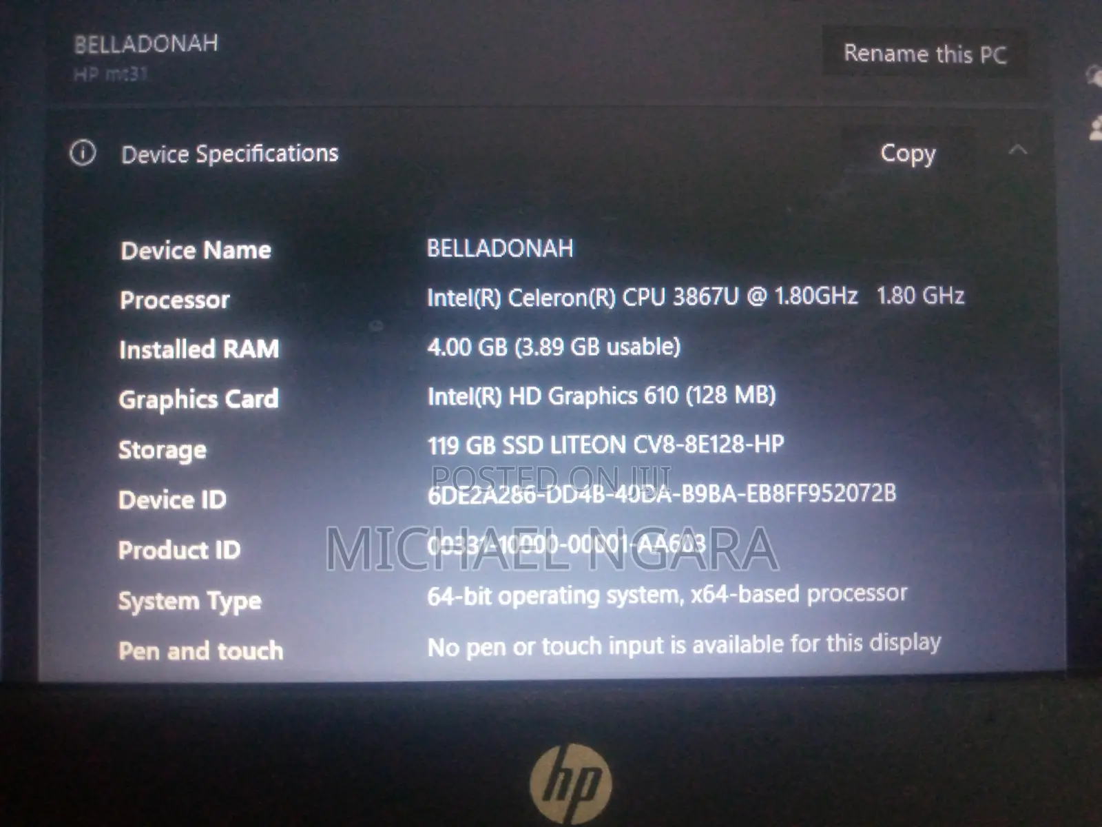 Laptop HP EliteBook 840 G3 4GB Intel Celeron SSD 256GB