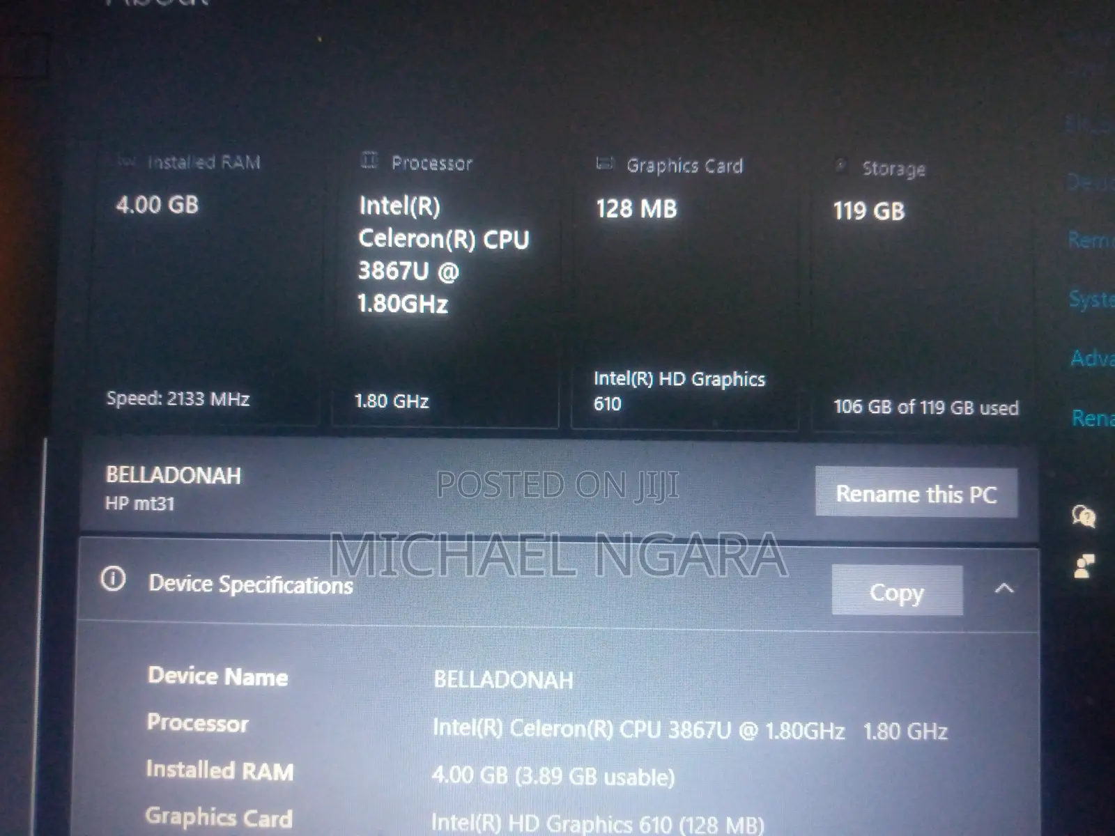 Laptop HP EliteBook 840 G3 4GB Intel Celeron SSD 256GB