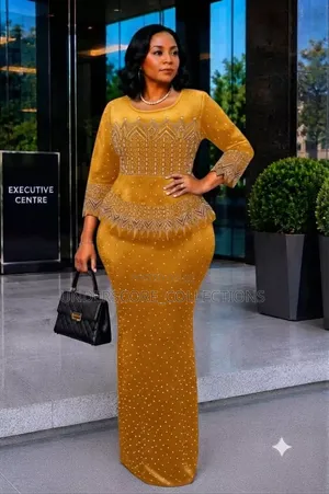 Rhinestoned Peplum Dresses