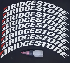 Bridgestone 3D Permanent Rubber Tire Stickers Set