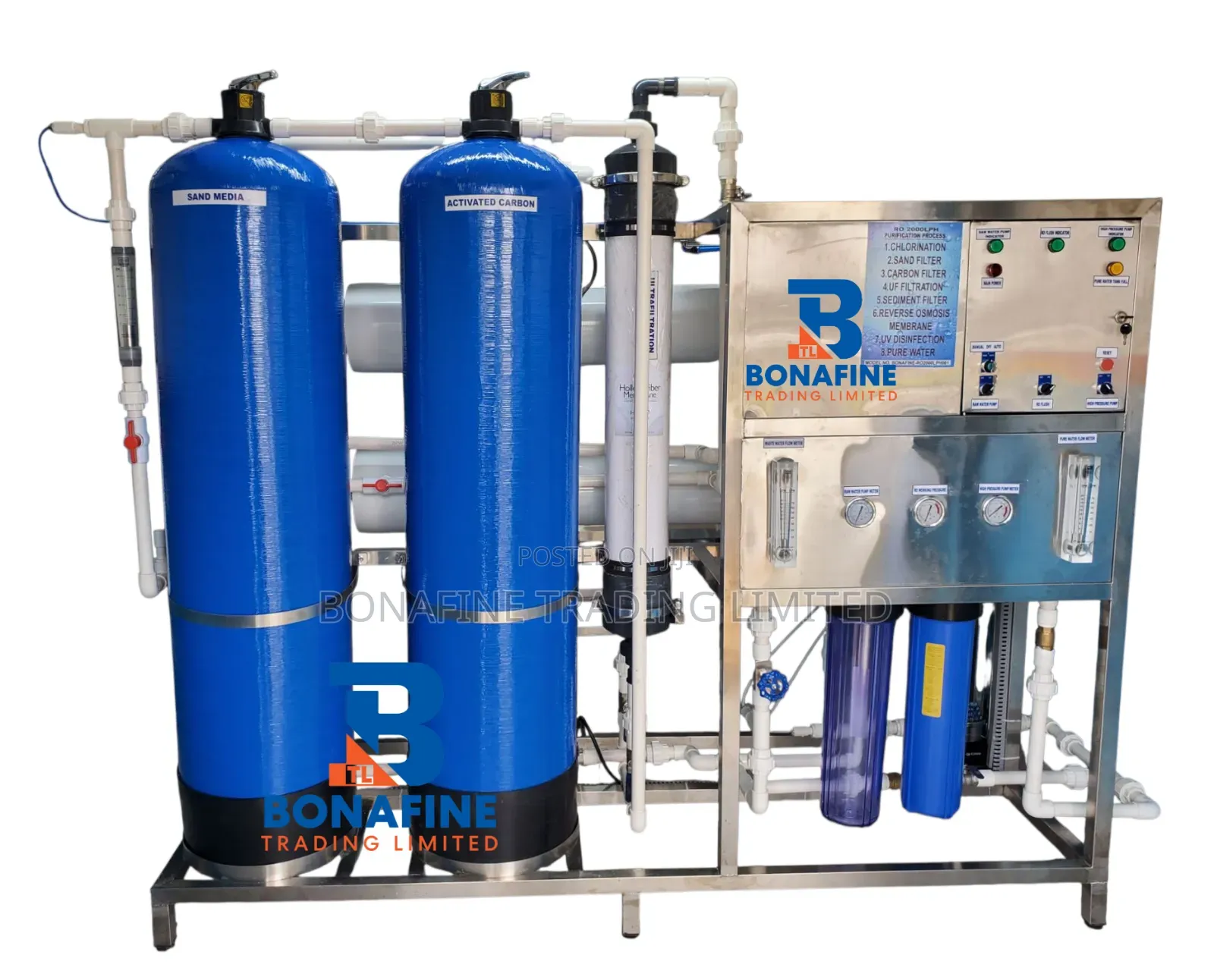 Reverse Osmosis Machine for Borehole Water Purification -2000lph