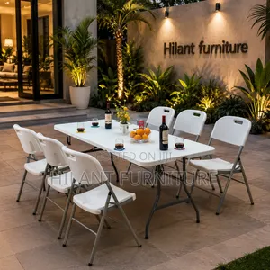 White Foldable Heavy-Duty Outdoor Set