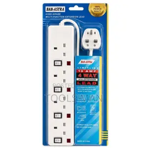 BAB-ASTRA 4 Way Extension Cable 13A Power Socket Strip