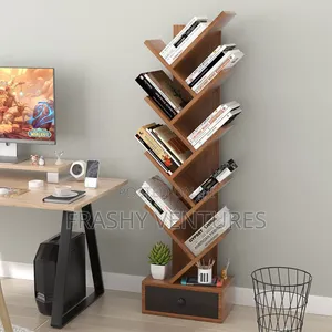 ​8-Tier Tree Bookshelf With Bottom Drawer