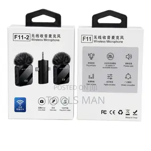 F11-2 Wireless Lavalier Microphone Dual Mic 20m Range