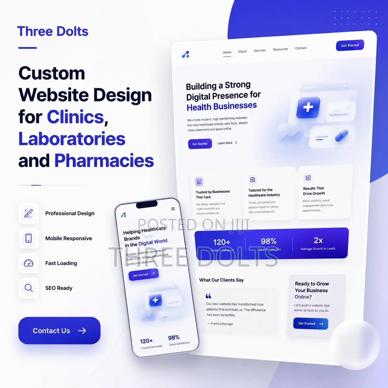 Custom Website Design for Clinics, Laboratories and Pharmacies