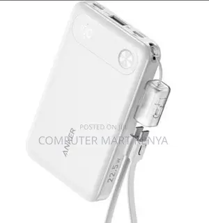 Anker Power Bank (, 30w, Built-in USB-C Cable) White* (Powerbank