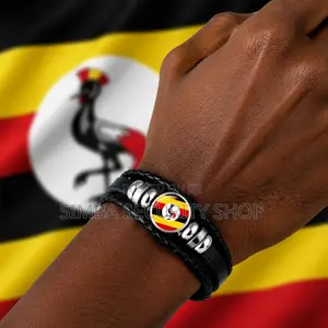 Ugandan Flag Bracelet Uganda Bangle Pride Fan Crane Visitor Gift Band