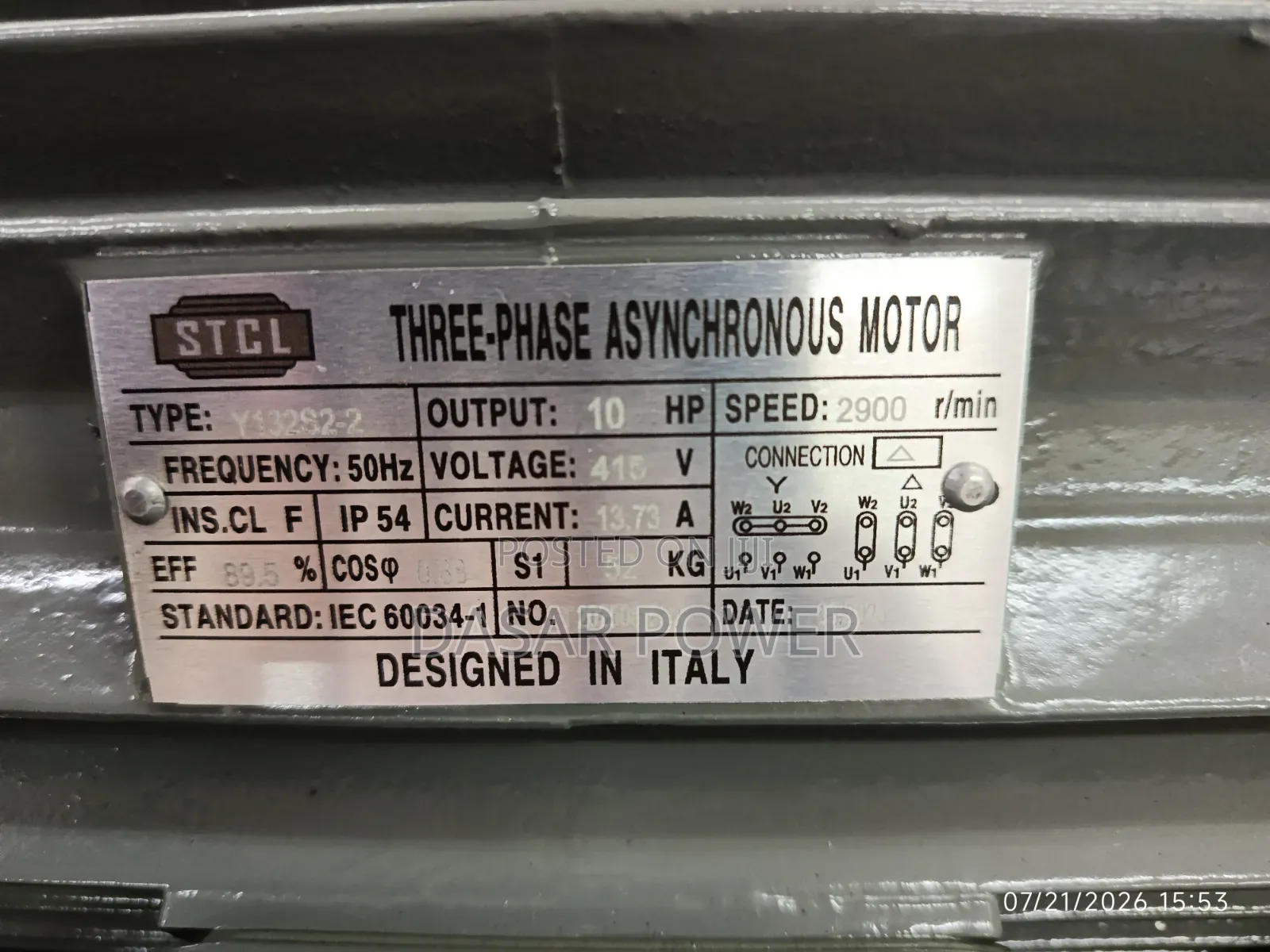 10hp STCL Electric Motor 3 Phase.