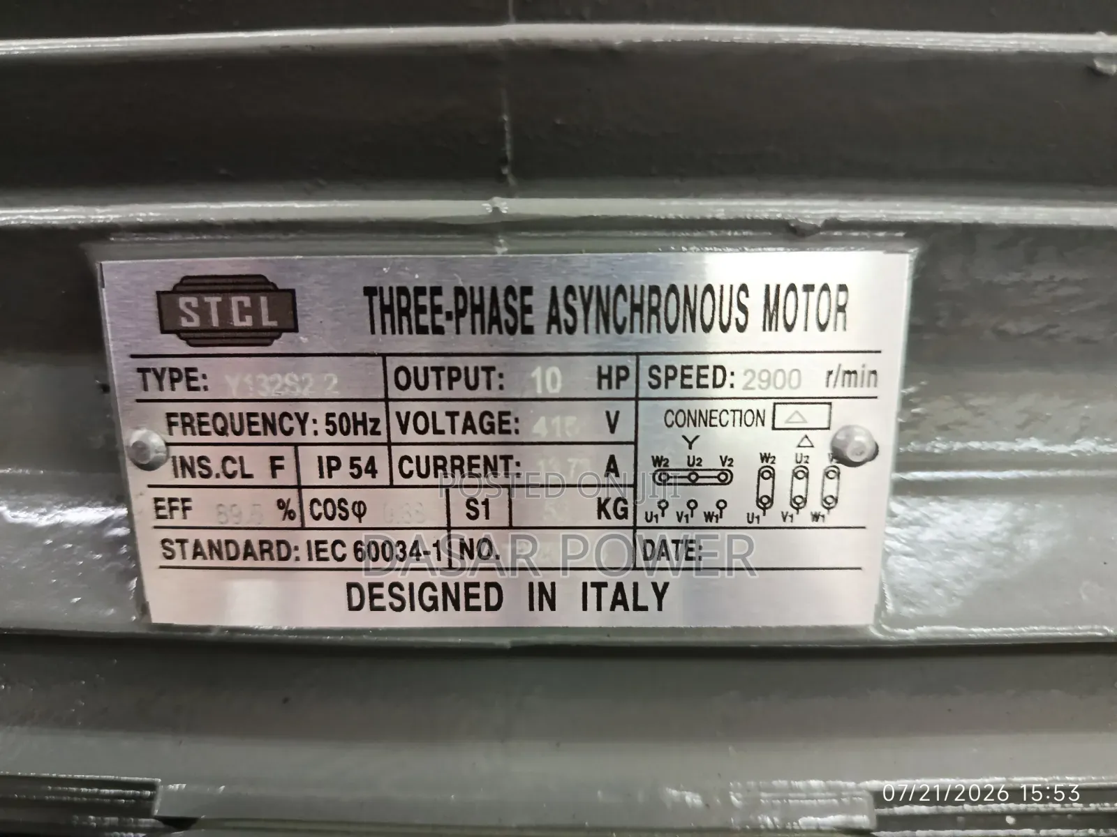 10hp STCL Electric Motor 3 Phase.
