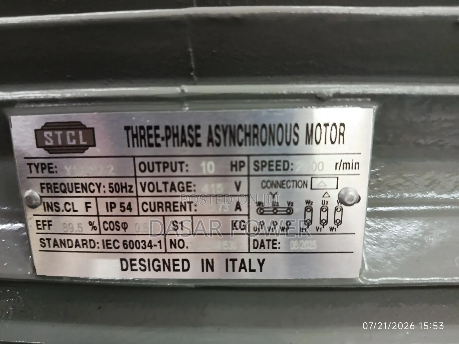10hp STCL Electric Motor 3 Phase.