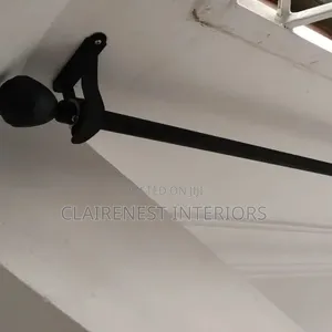 Black sIngle Rod for Window Curtains