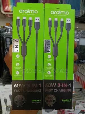 This Is an Oraimo Duraline 4 (OCD-118MCL) 3-in-1 Fast Charging Cable.