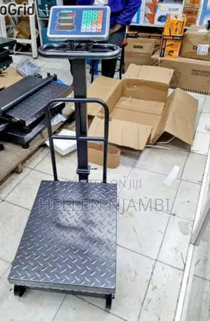 600Kg Digital Platform Scale With Guardrail (Three-Pin, With Wheels)
