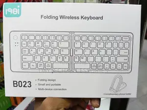B023 Mini Foldable Bluetooth Keyboard and Mobile Phone Holder.