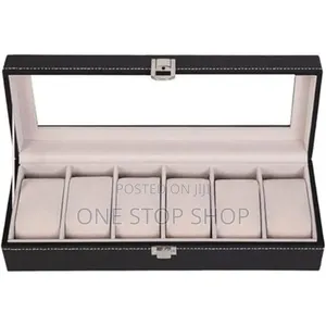Premium Black Synthetic Pu Leather Wrist Watches Organizer Box