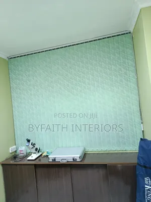 White and Green Shade Blinds