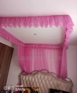 Black and Pink Custom Made Ceiling Mosquito Nets