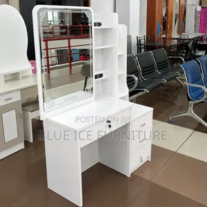 Modern Dressing Table With Sliding Mirror and Storage Drawers
