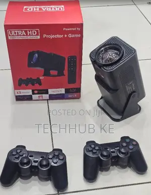 Hy320 Game Projector With Wireless Gaming Controller Uk Plug - Black