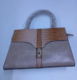 Beige/Tan Smooth Leather Women's Structured Handbag