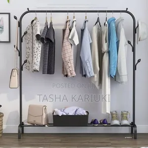 Single Pole Cloth Drying Rack With Under Shoe Rack