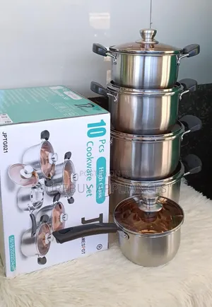 JP 10PCS Premium Heavy Duty Stainless Steel Cooking Pot Set