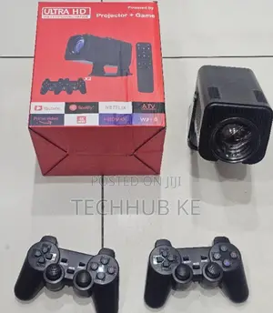 2-in-1 Hy320 Smart Portable Projector Games Console+ 2 Gaming Pads