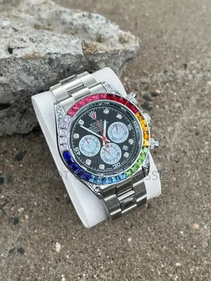 Rolex Daytona Rainbow Watch. Available in Silver and Gold.